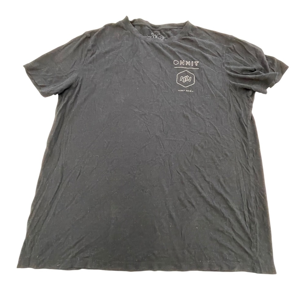 Onnit Mens Bamboo Cotton Graphic T-Shirt XL Black Short Sleeve Est 2010 Logo I02